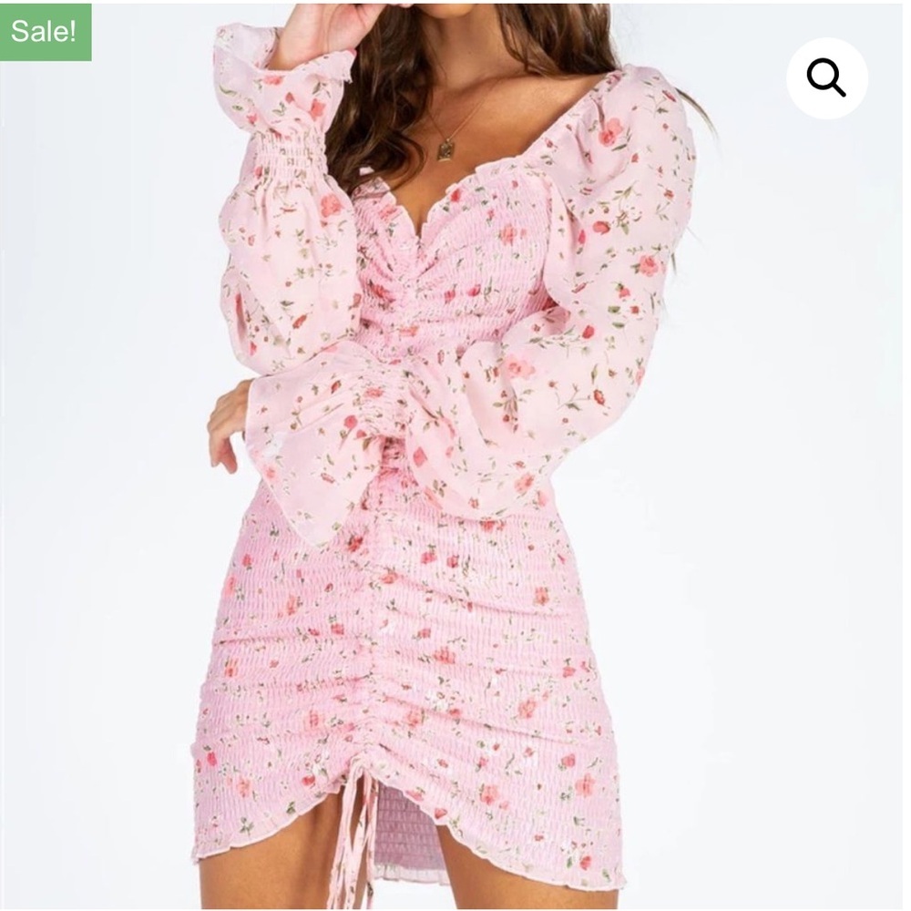 Princess Polly Wildflowers Pink Floral Ruched Mini Dress - Picture 2 of 10